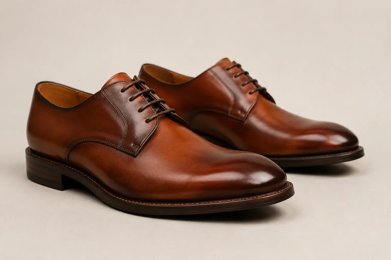 Brown Derby shoe used in an Oxford versus Derby comparison