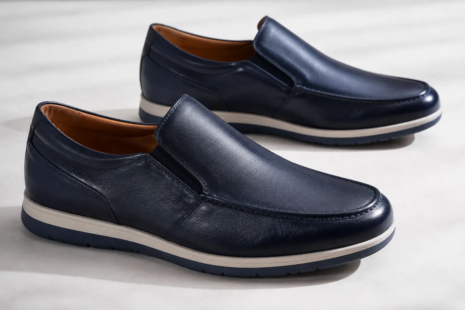 Loafer upper reference for tassel placement and apron control