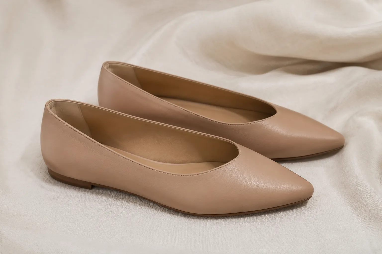 Leather flat sample used to check topline and heel hold