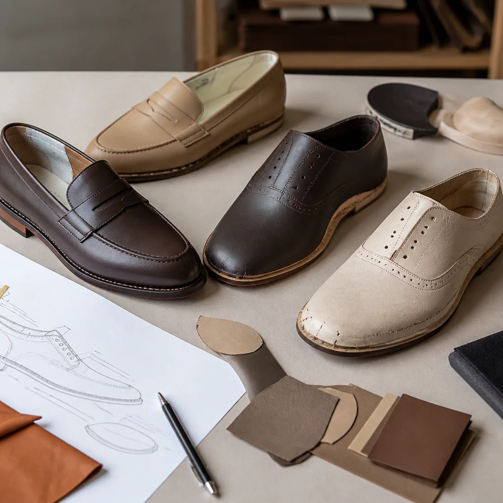 Leather dress shoes and loafers arranged for OEM commercial-frame review